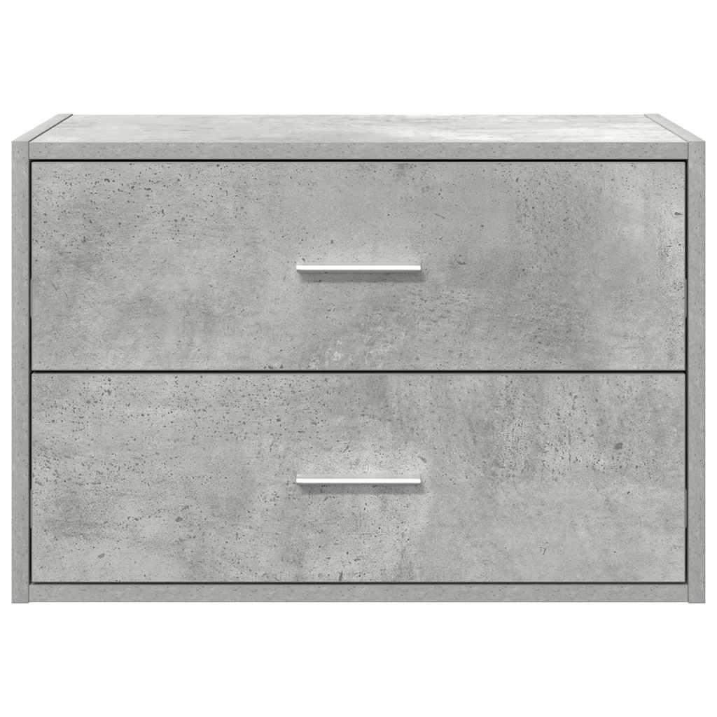 Armoire avec 2 tiroirs gris béton 60x31x40 cm bois d’ingénierie - Commodes