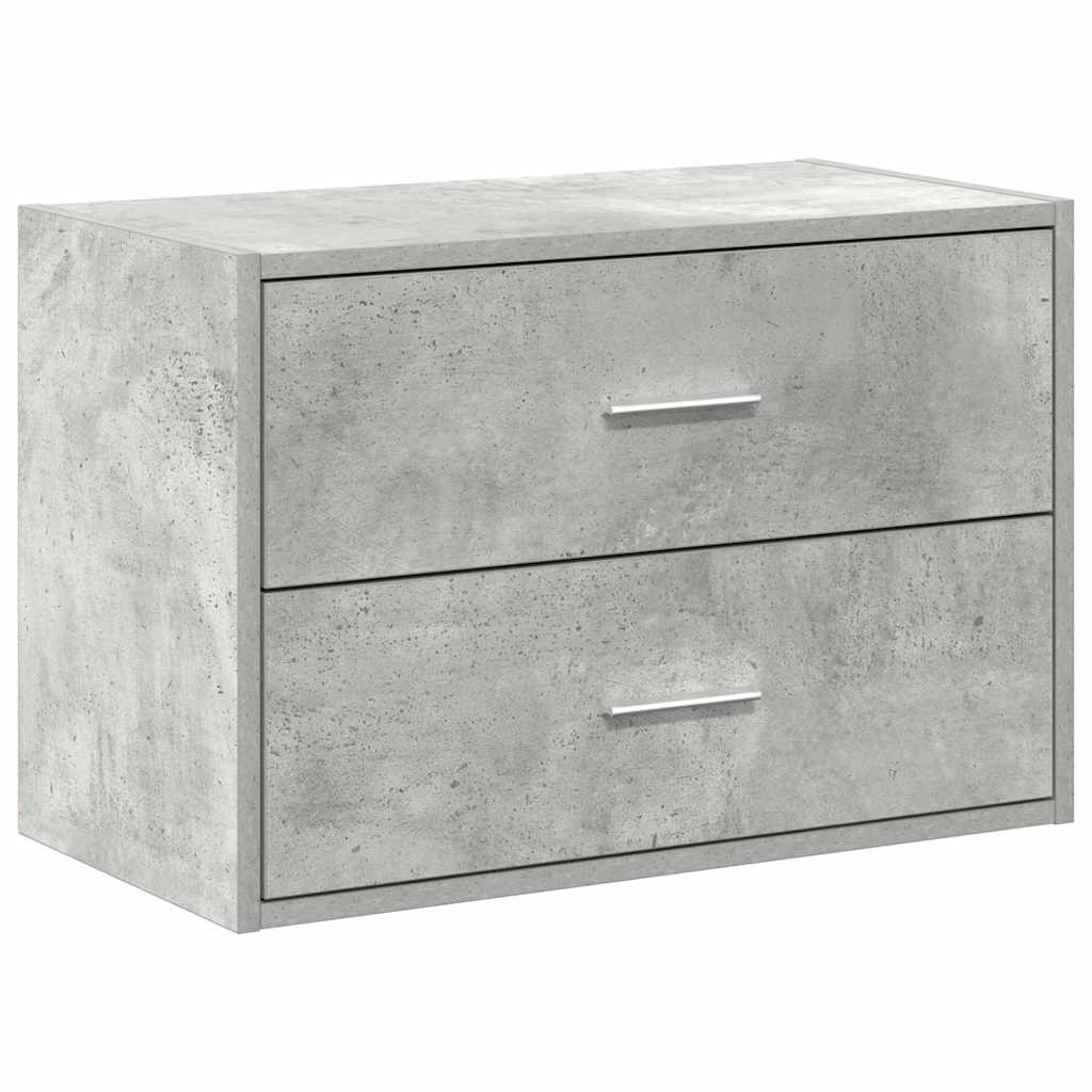 Armoire avec 2 tiroirs gris béton 60x31x40 cm bois d’ingénierie - Commodes