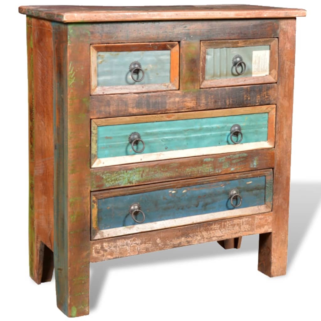 Armoire avec 4 tiroirs Bois massif de récupération - Commodes
