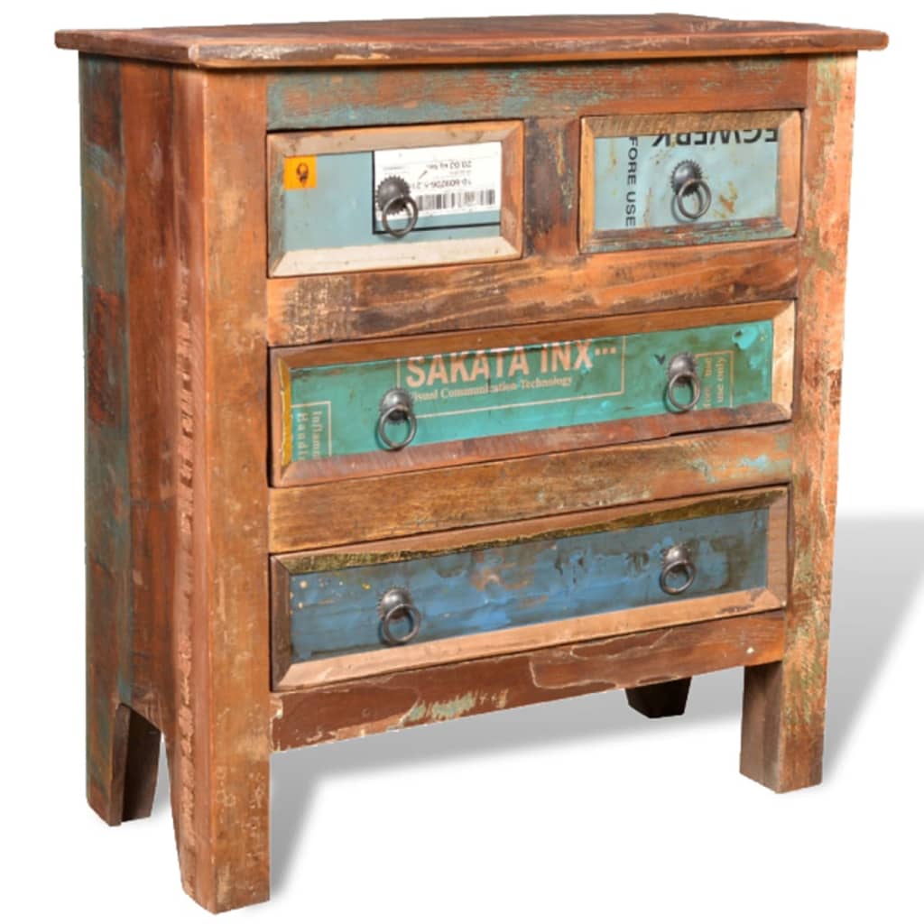 Armoire avec 4 tiroirs Bois massif de récupération - Commodes