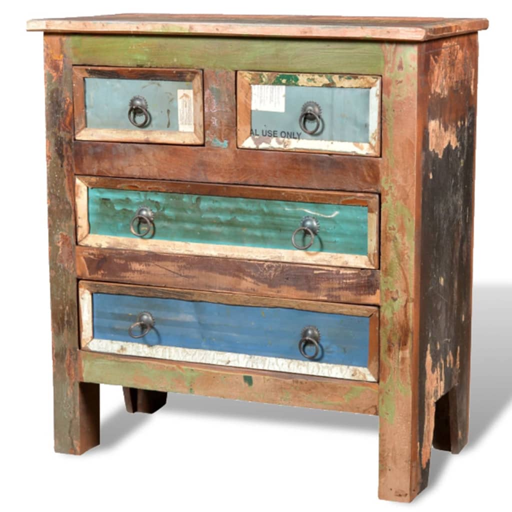Armoire avec 4 tiroirs Bois massif de récupération - Commodes