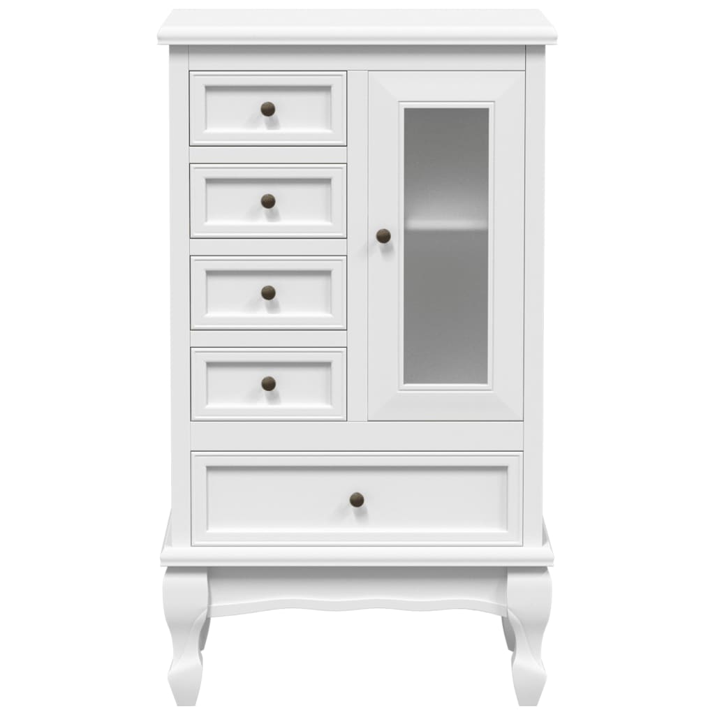 Armoire avec 5 tiroirs et 2 étagères Blanc - Commodes