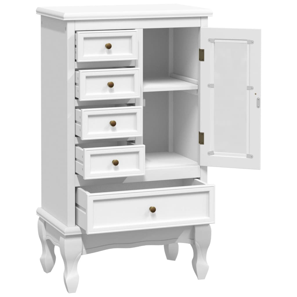 Armoire avec 5 tiroirs et 2 étagères Blanc - Commodes