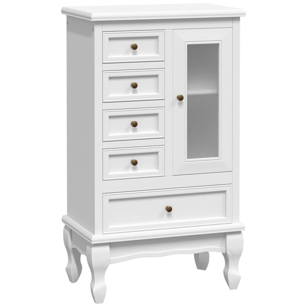 Armoire avec 5 tiroirs et 2 étagères Blanc - Commodes