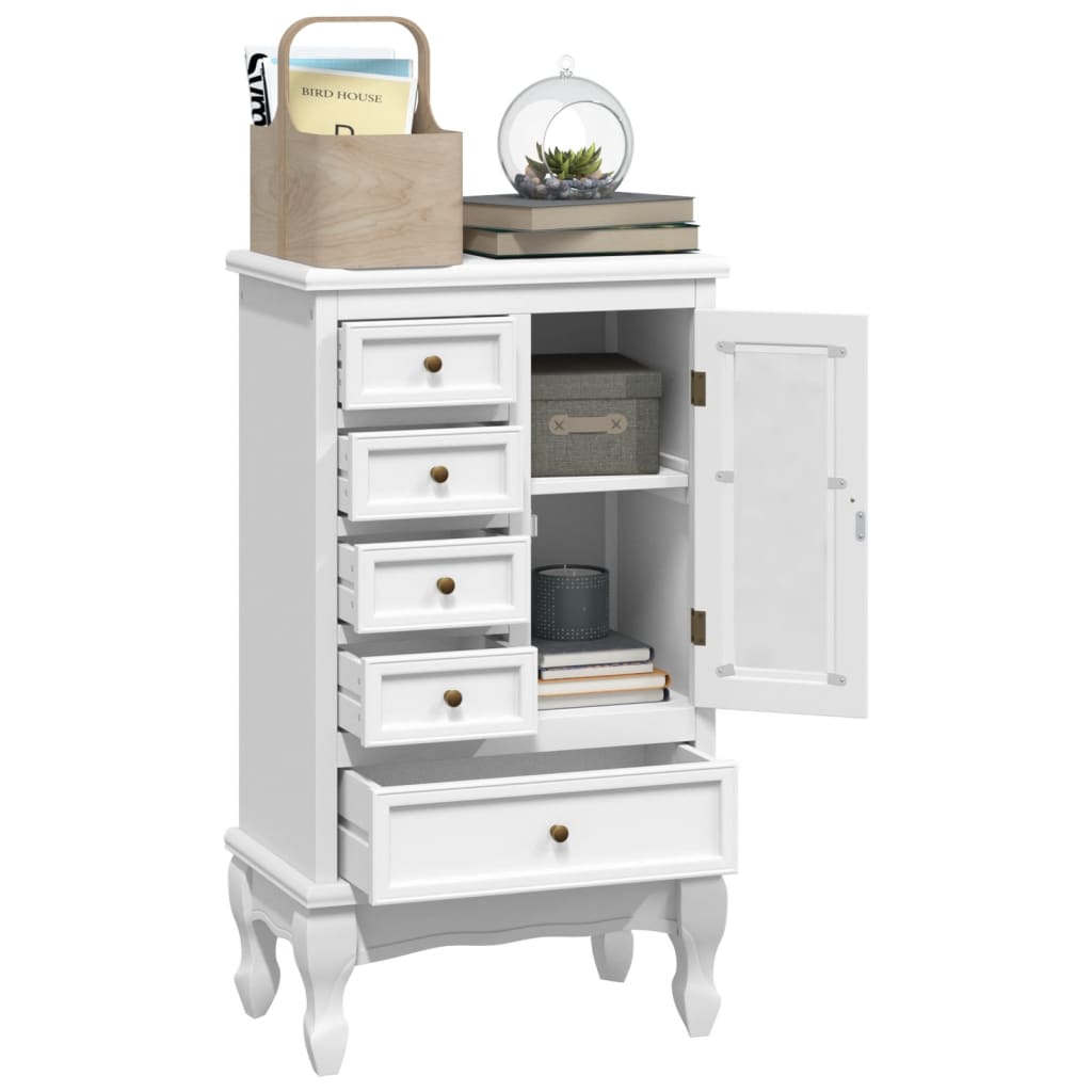 Armoire avec 5 tiroirs et 2 étagères Blanc - Commodes