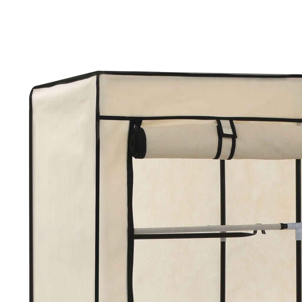 Armoire avec compartiments et barres Crème 150x45x175 cm Tissu - Armoires