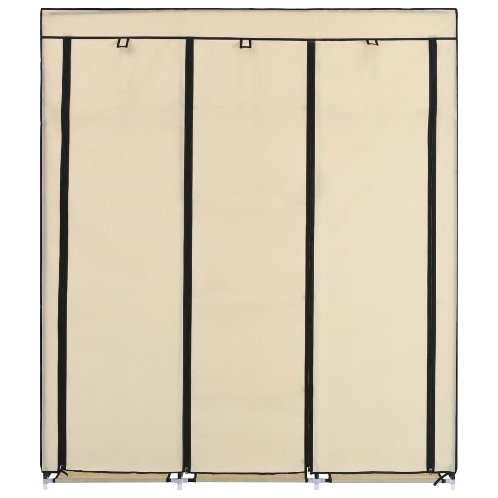 Armoire avec compartiments et barres Crème 150x45x175 cm Tissu - Armoires