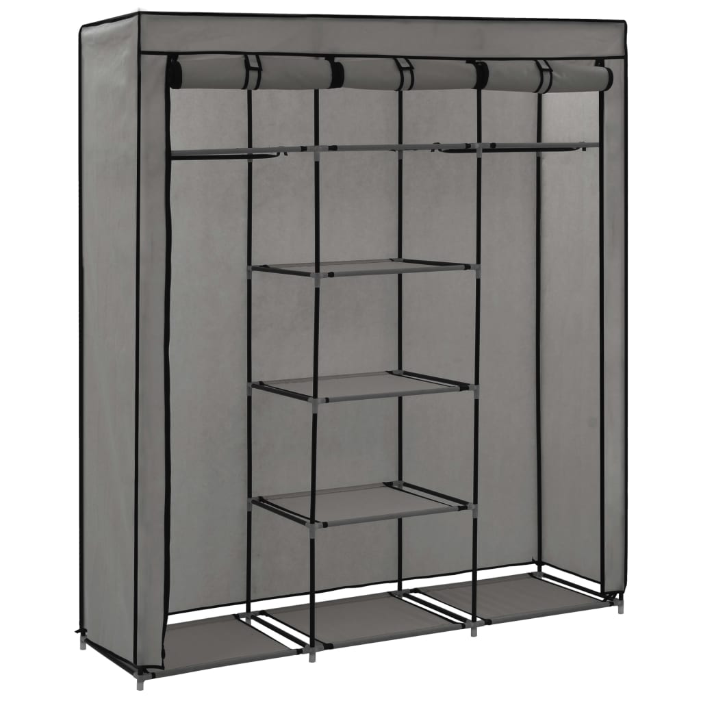 Armoire avec compartiments et barres Gris 150x45x175 cm Tissu - Armoires