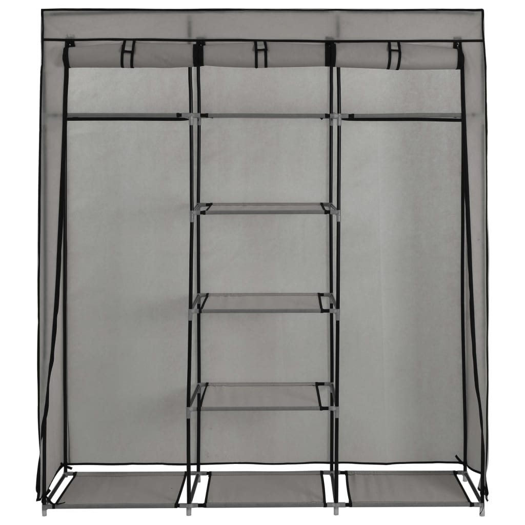Armoire avec compartiments et barres Gris 150x45x175 cm Tissu - Armoires