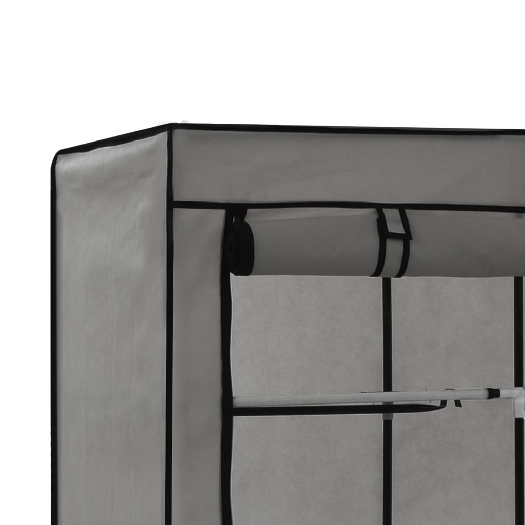 Armoire avec compartiments et barres Gris 150x45x175 cm Tissu - Armoires