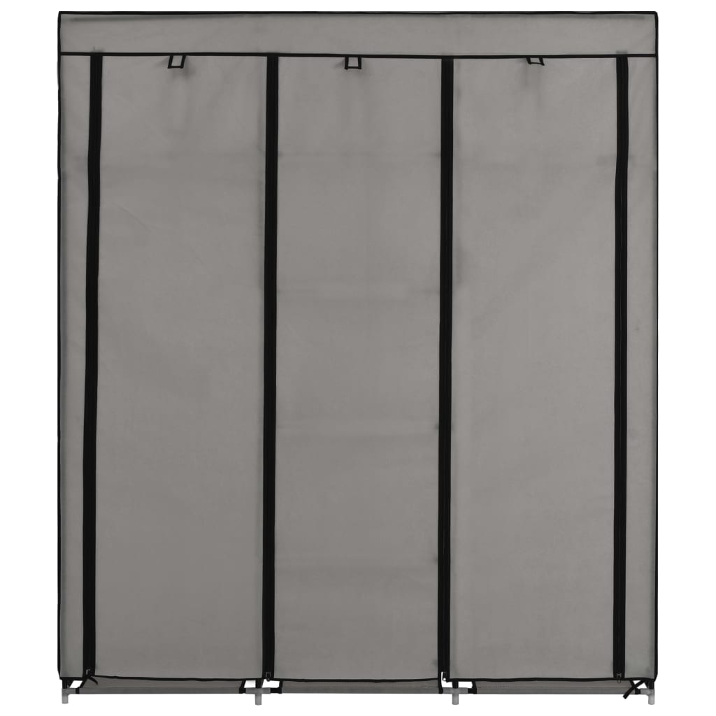 Armoire avec compartiments et barres Gris 150x45x175 cm Tissu - Armoires