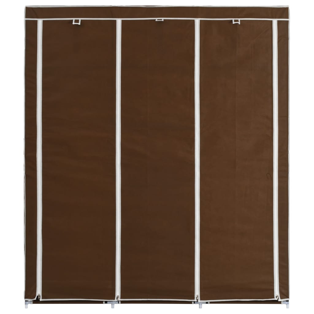 Armoire avec compartiments et barres Marron 150x45x175 cm Tissu - Armoires