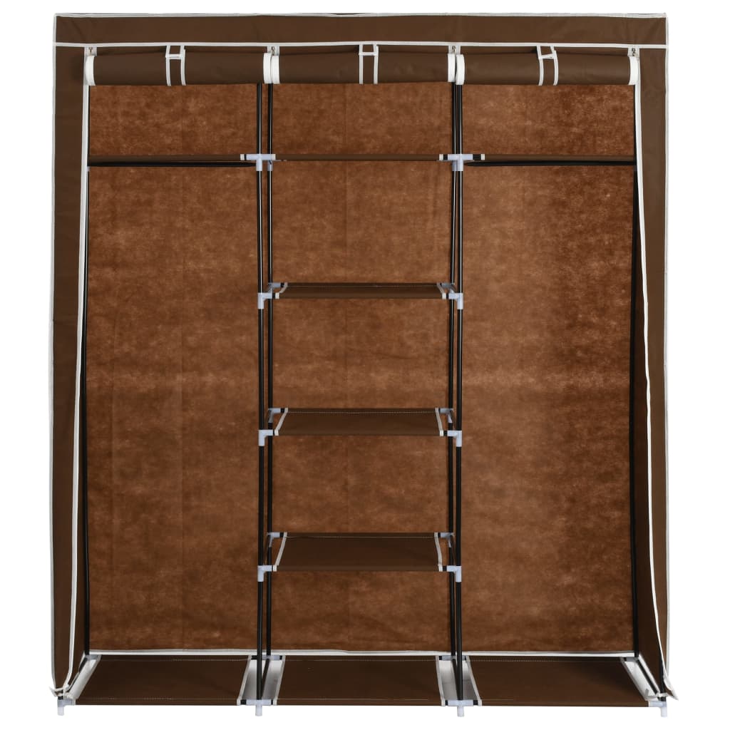 Armoire avec compartiments et barres Marron 150x45x175 cm Tissu - Armoires