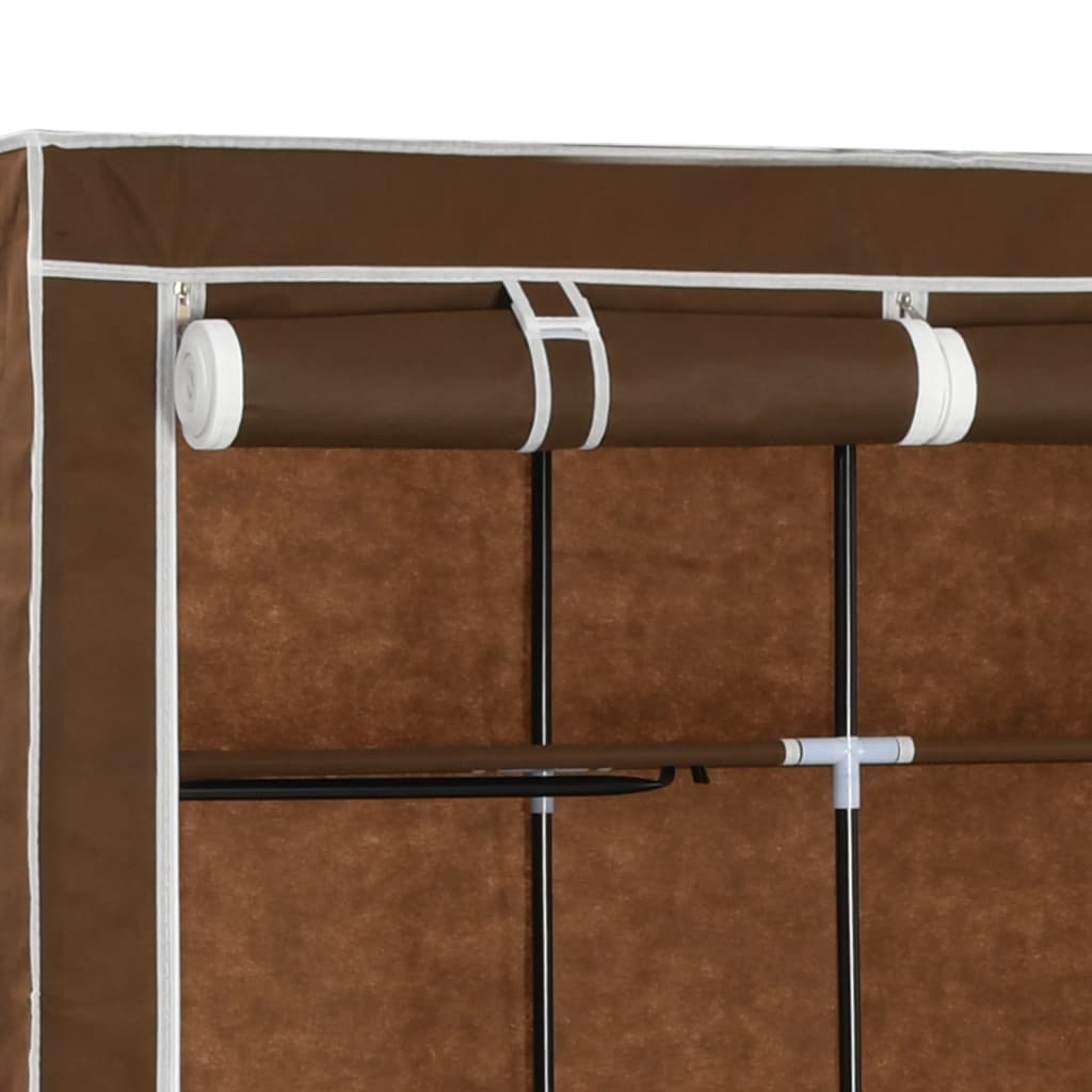 Armoire avec compartiments et barres Marron 150x45x175 cm Tissu - Armoires