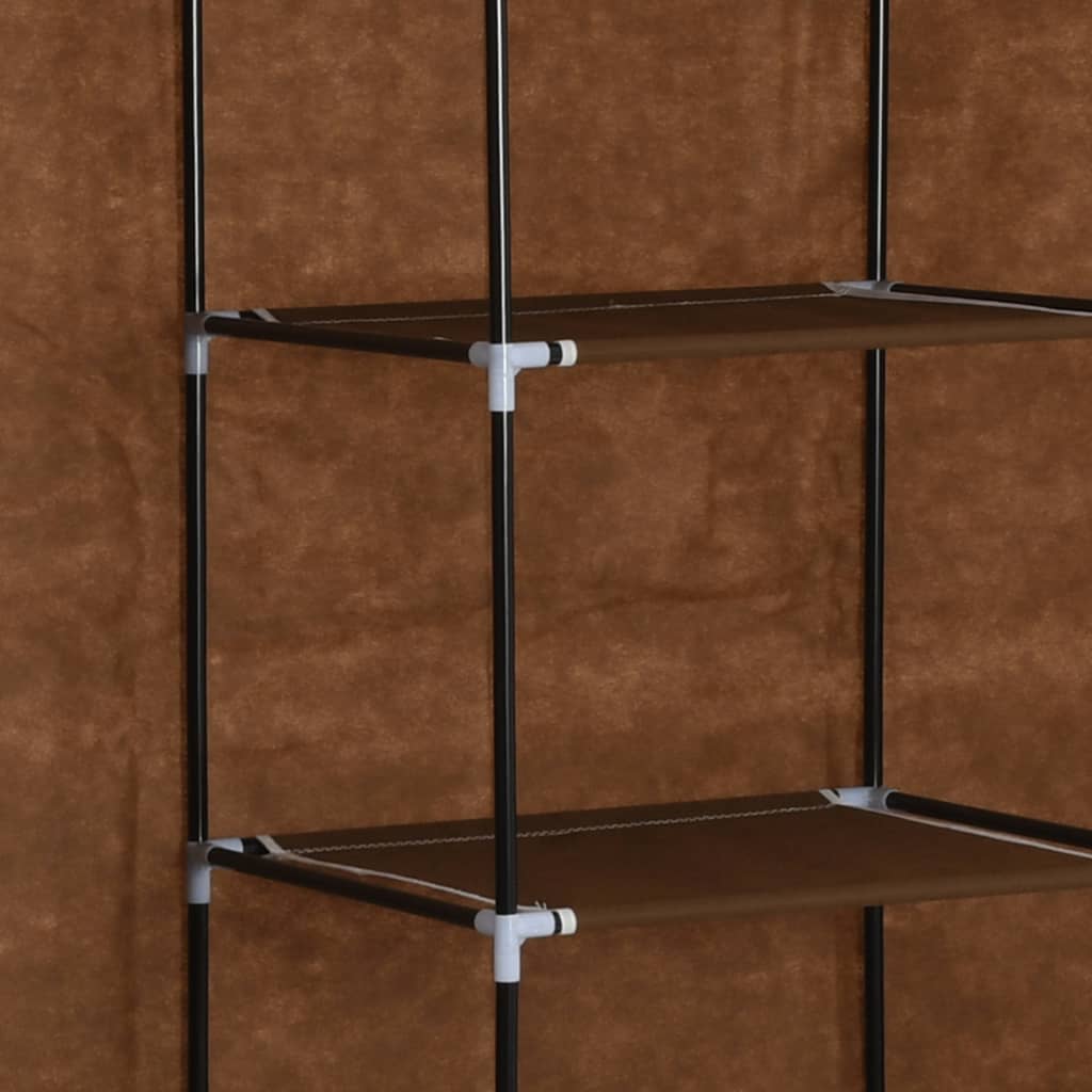 Armoire avec compartiments et barres Marron 150x45x175 cm Tissu - Armoires