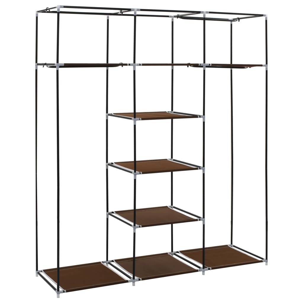 Armoire avec compartiments et barres Marron 150x45x175 cm Tissu - Armoires