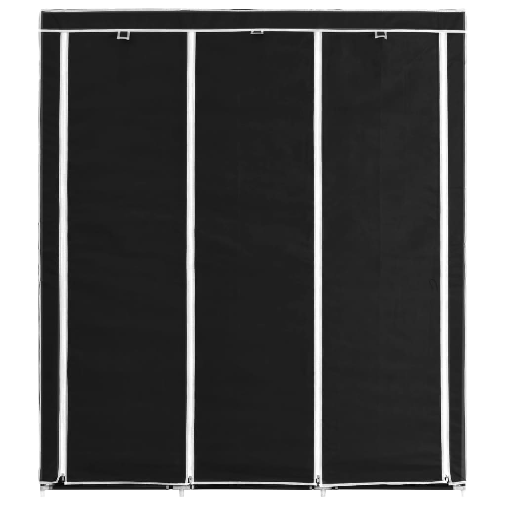 Armoire avec compartiments et barres Noir 150x45x175 cm Tissu - Armoires