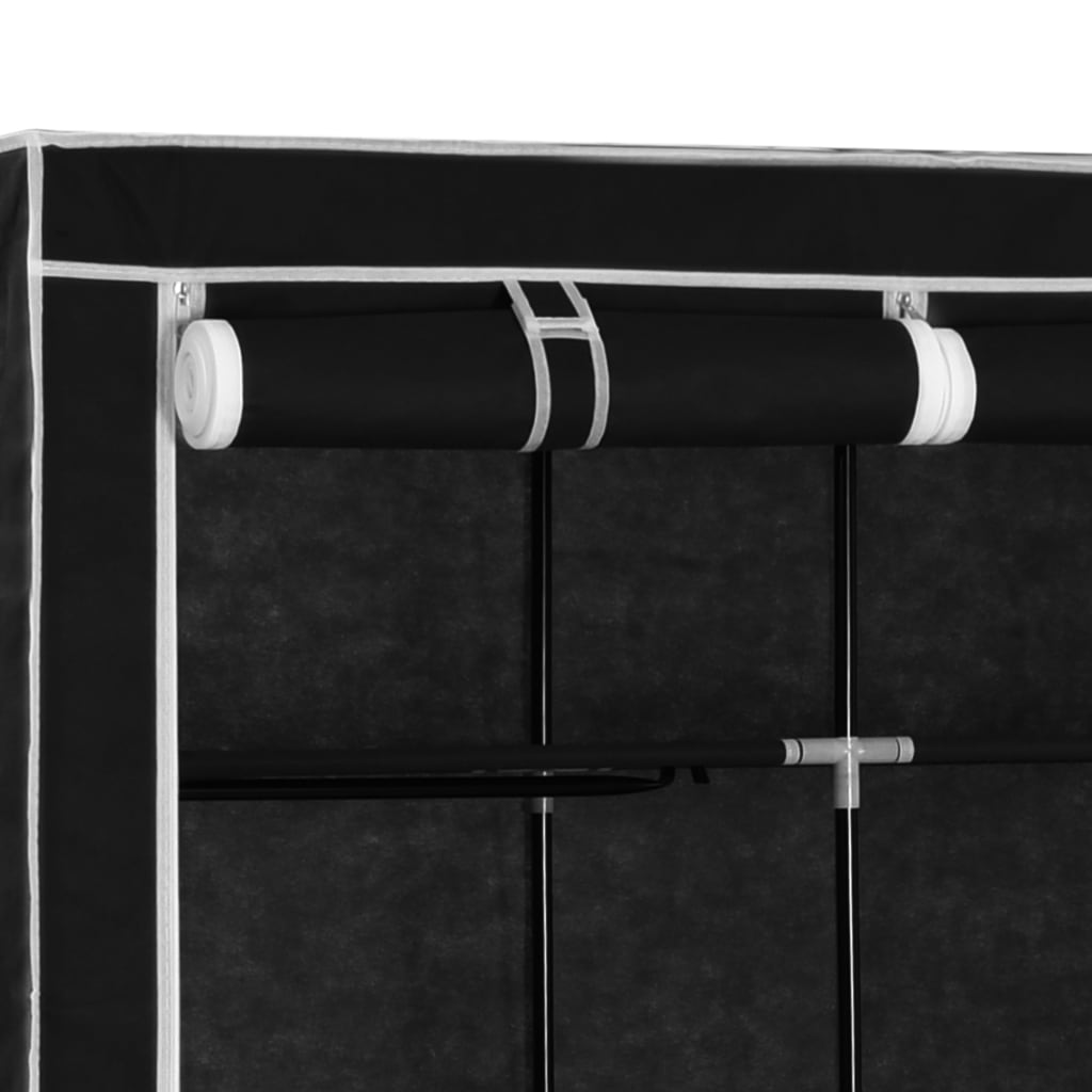 Armoire avec compartiments et barres Noir 150x45x175 cm Tissu - Armoires