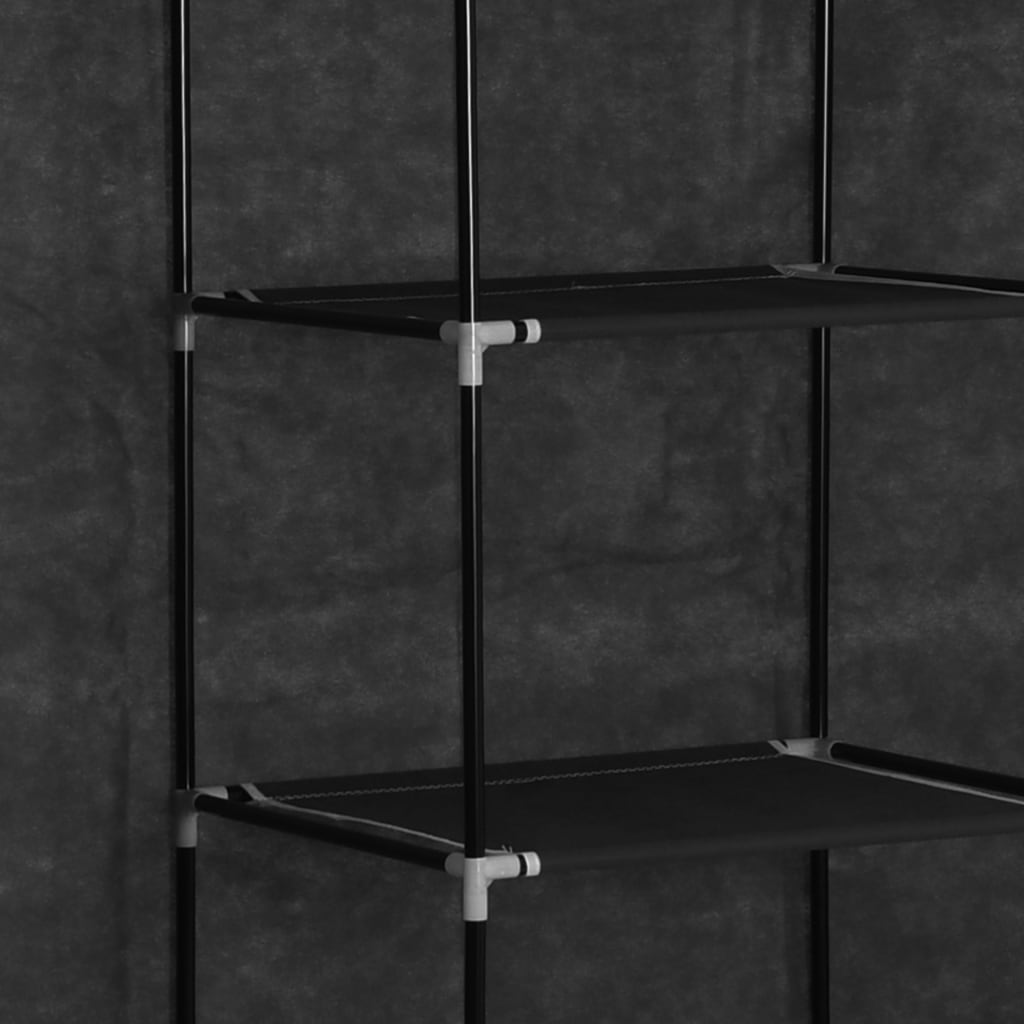 Armoire avec compartiments et barres Noir 150x45x175 cm Tissu - Armoires