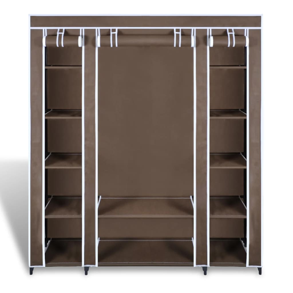 Armoire avec compartiments et tiges 45 x 150 x 176 cm Marron - Armoires