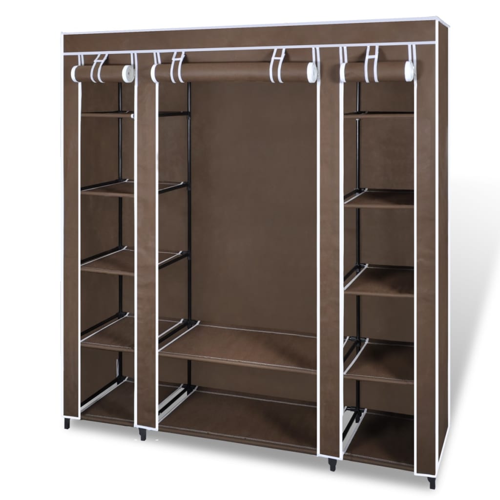 Armoire avec compartiments et tiges 45 x 150 x 176 cm Marron - Armoires
