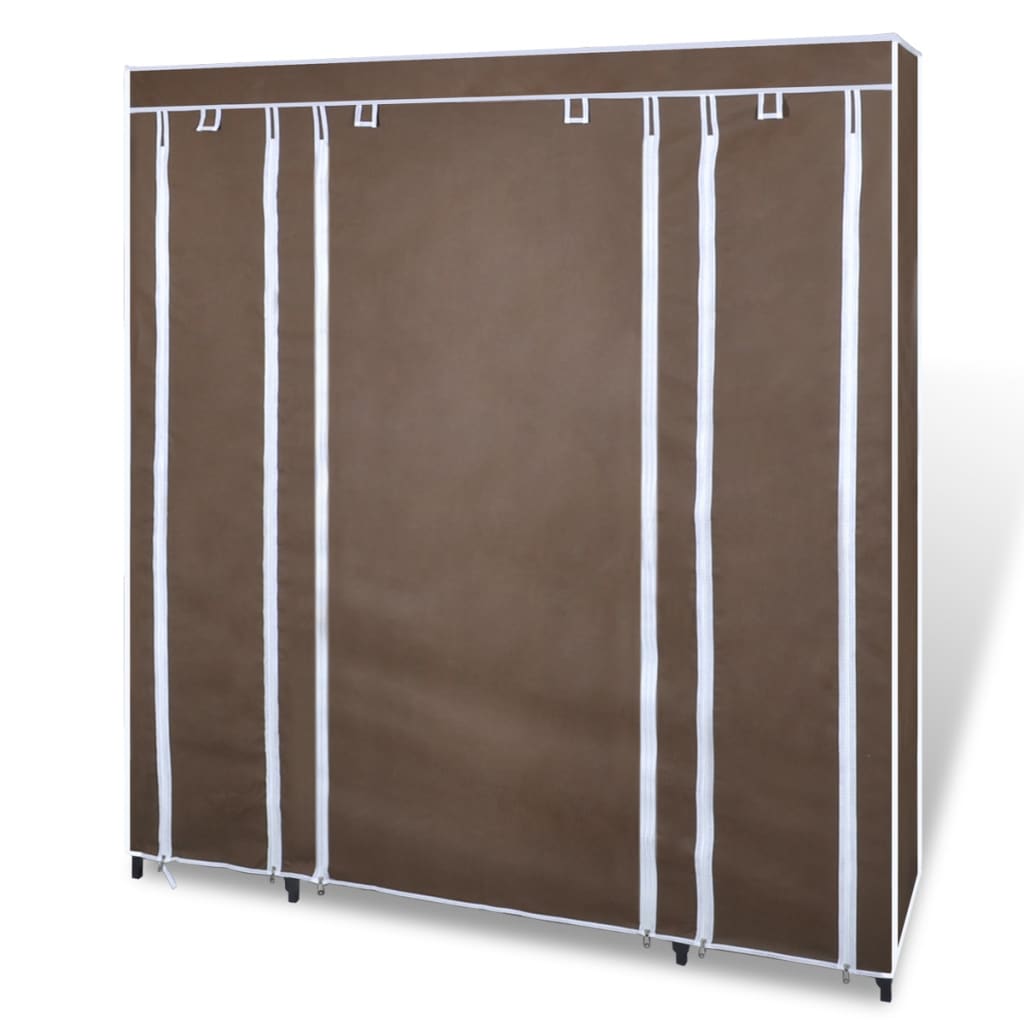 Armoire avec compartiments et tiges 45 x 150 x 176 cm Marron - Armoires