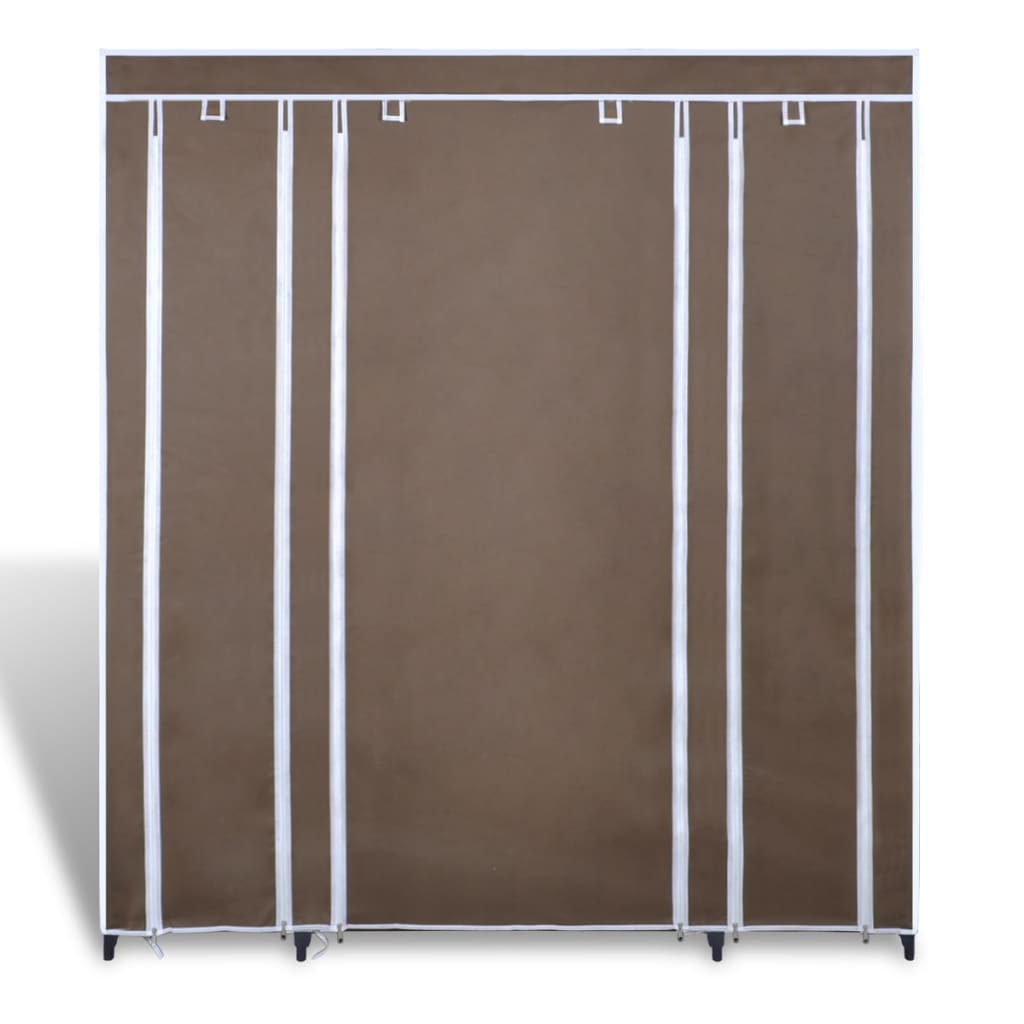Armoire avec compartiments et tiges 45 x 150 x 176 cm Marron - Armoires