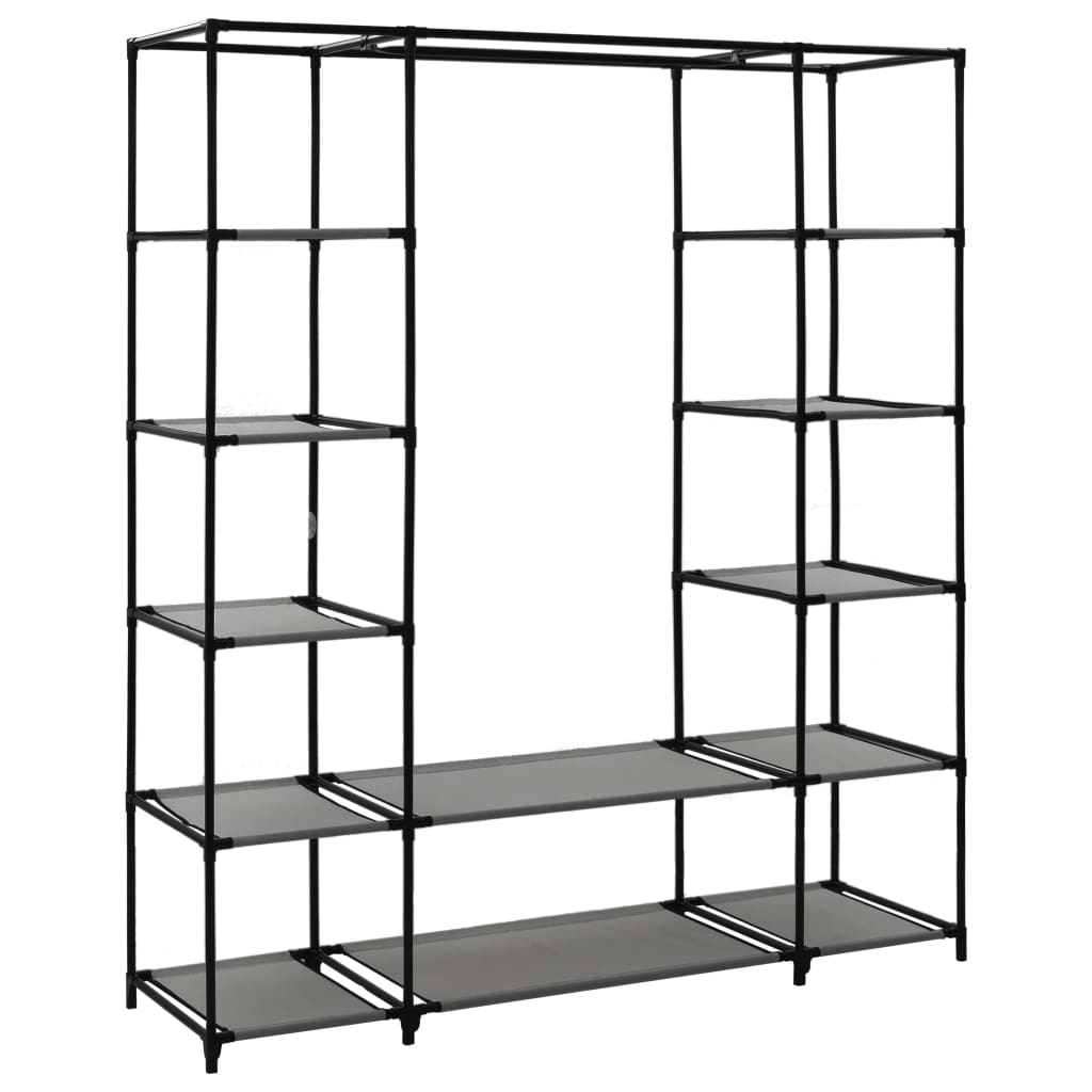 Armoire avec compartiments et tiges Gris 150x45x176 cm Tissu - Armoires