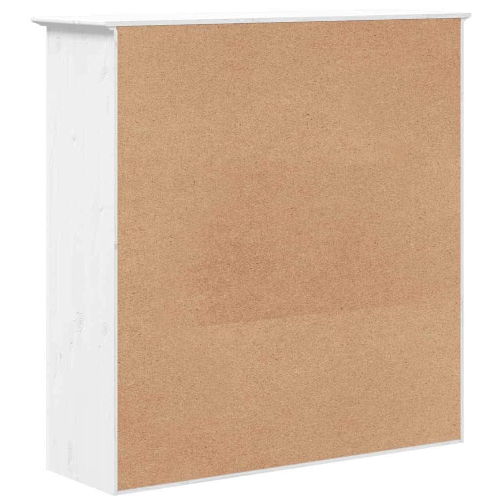 Armoire avec portes vitrées BODO blanc bois de pin massif - Buffets & bahuts