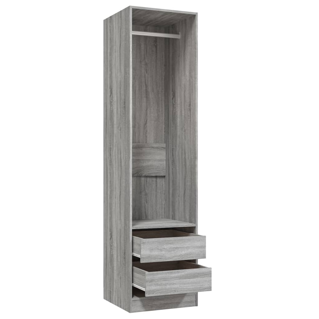 Armoire avec tiroirs Sonoma gris 50x50x200 cm Bois d’ingénierie - Armoires