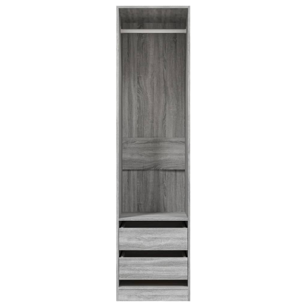 Armoire avec tiroirs Sonoma gris 50x50x200 cm Bois d’ingénierie - Armoires