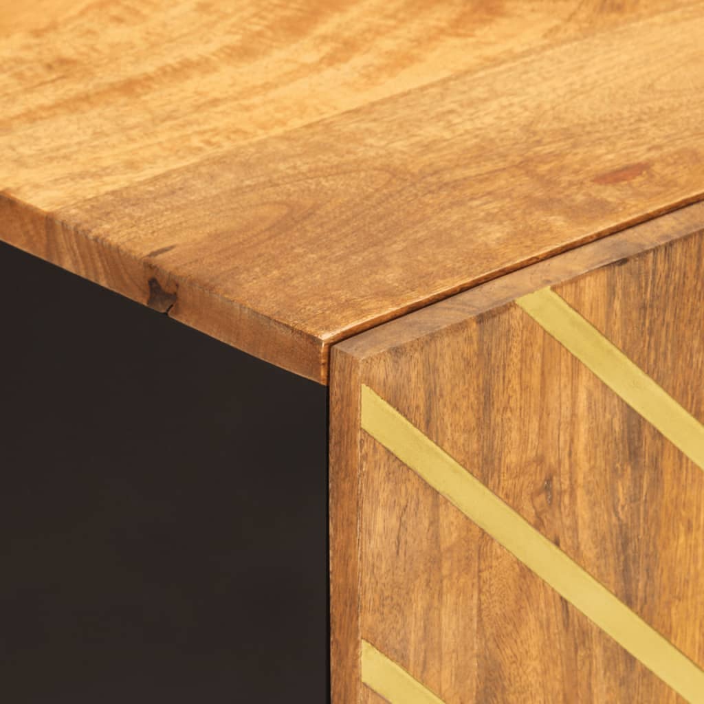 Armoire bain marron et noir 38x33,5x58 cm bois massif manguier - Meubles-lavabos de salle de bains