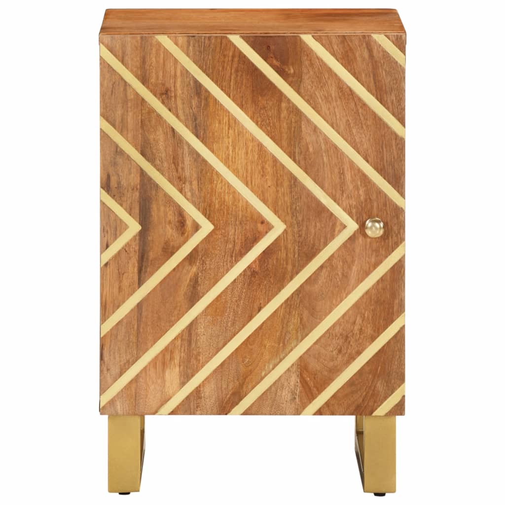 Armoire bain marron et noir 38x33,5x58 cm bois massif manguier - Meubles-lavabos de salle de bains