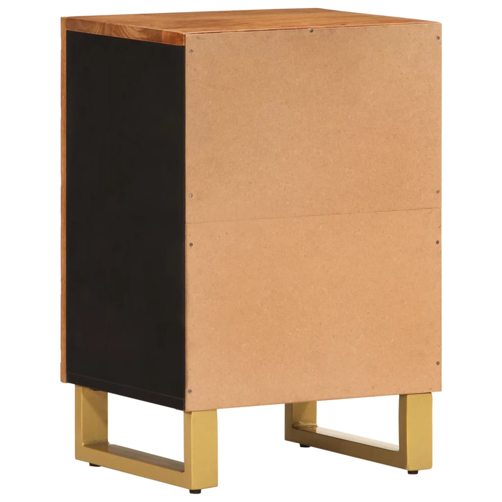 Armoire bain marron et noir 38x33,5x58 cm bois massif manguier - Meubles-lavabos de salle de bains