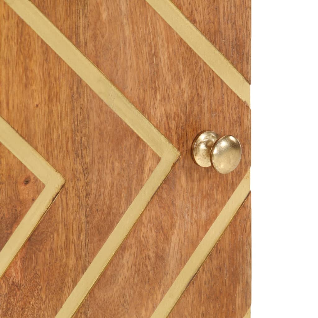 Armoire bain marron et noir 38x33,5x58 cm bois massif manguier - Meubles-lavabos de salle de bains