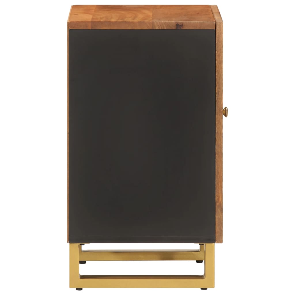 Armoire bain marron et noir 38x33,5x58 cm bois massif manguier - Meubles-lavabos de salle de bains