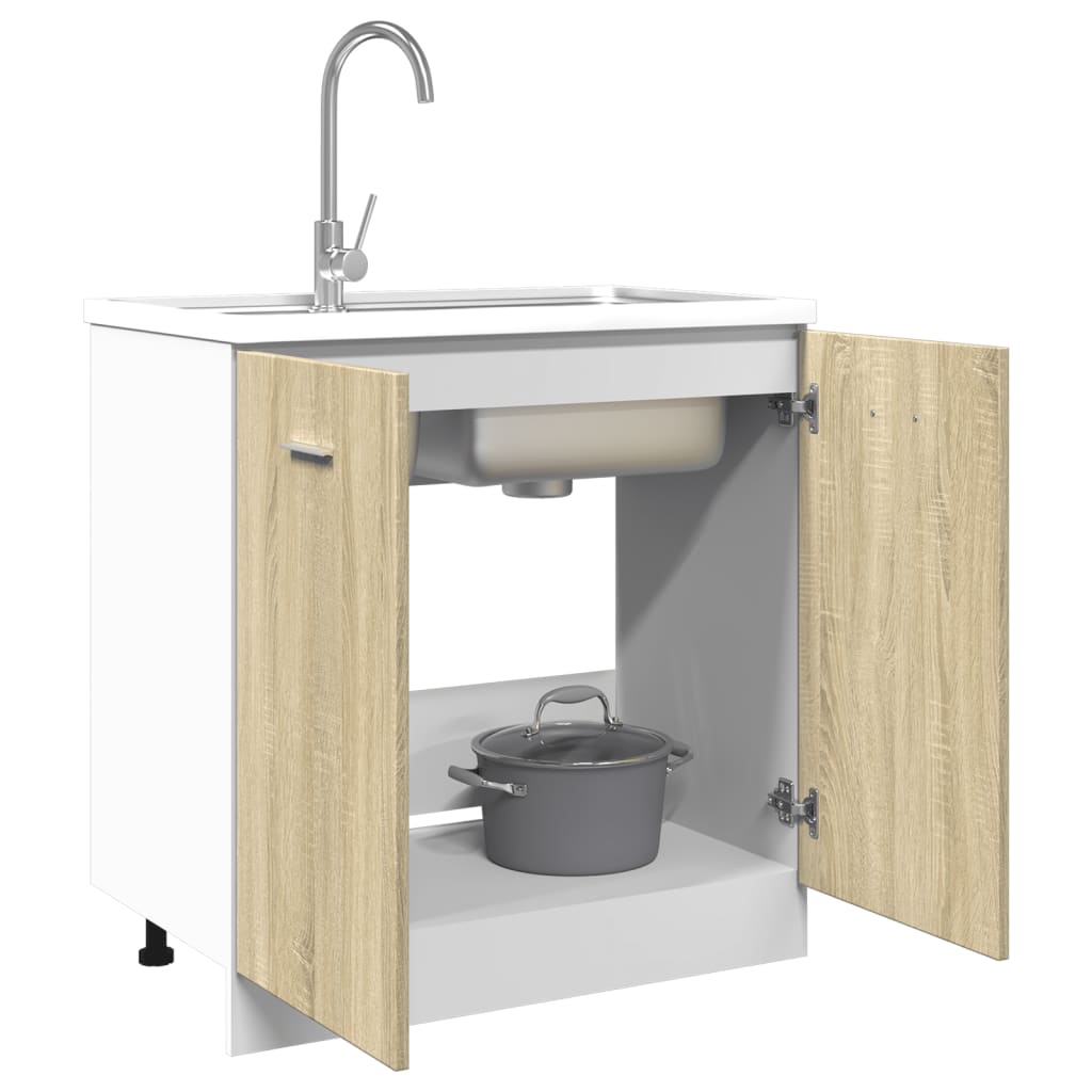 Armoire basse chêne sonoma 80x46x81,5 cm bois d’ingénierie - Meubles de cuisine