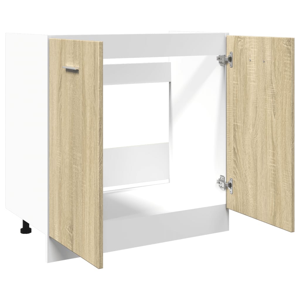 Armoire basse chêne sonoma 80x46x81,5 cm bois d’ingénierie - Meubles de cuisine