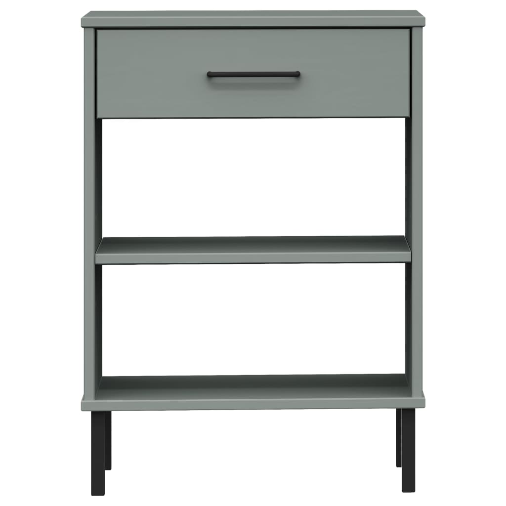 Armoire console avec pieds en métal Gris Bois pin massif OSLO - Tables d’appoint