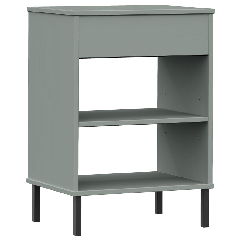 Armoire console avec pieds en métal Gris Bois pin massif OSLO - Tables d’appoint