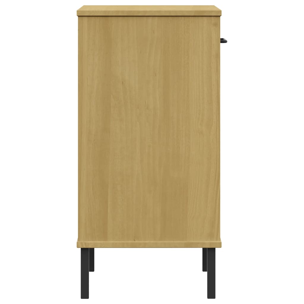 Armoire console avec pieds en métal Marron Bois pin massif OSLO - Tables d’appoint