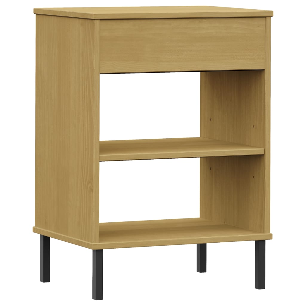 Armoire console avec pieds en métal Marron Bois pin massif OSLO - Tables d’appoint