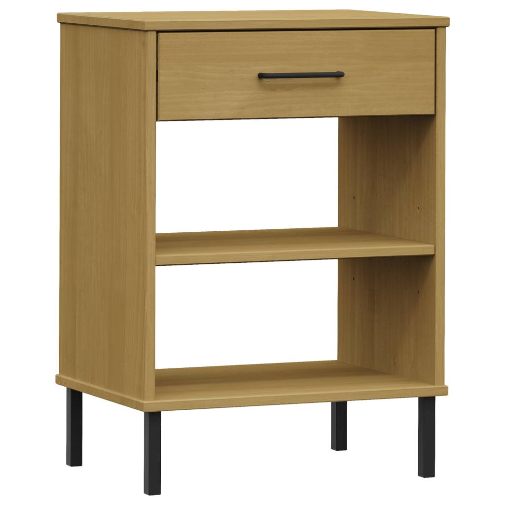 Armoire console avec pieds en métal Marron Bois pin massif OSLO - Tables d’appoint