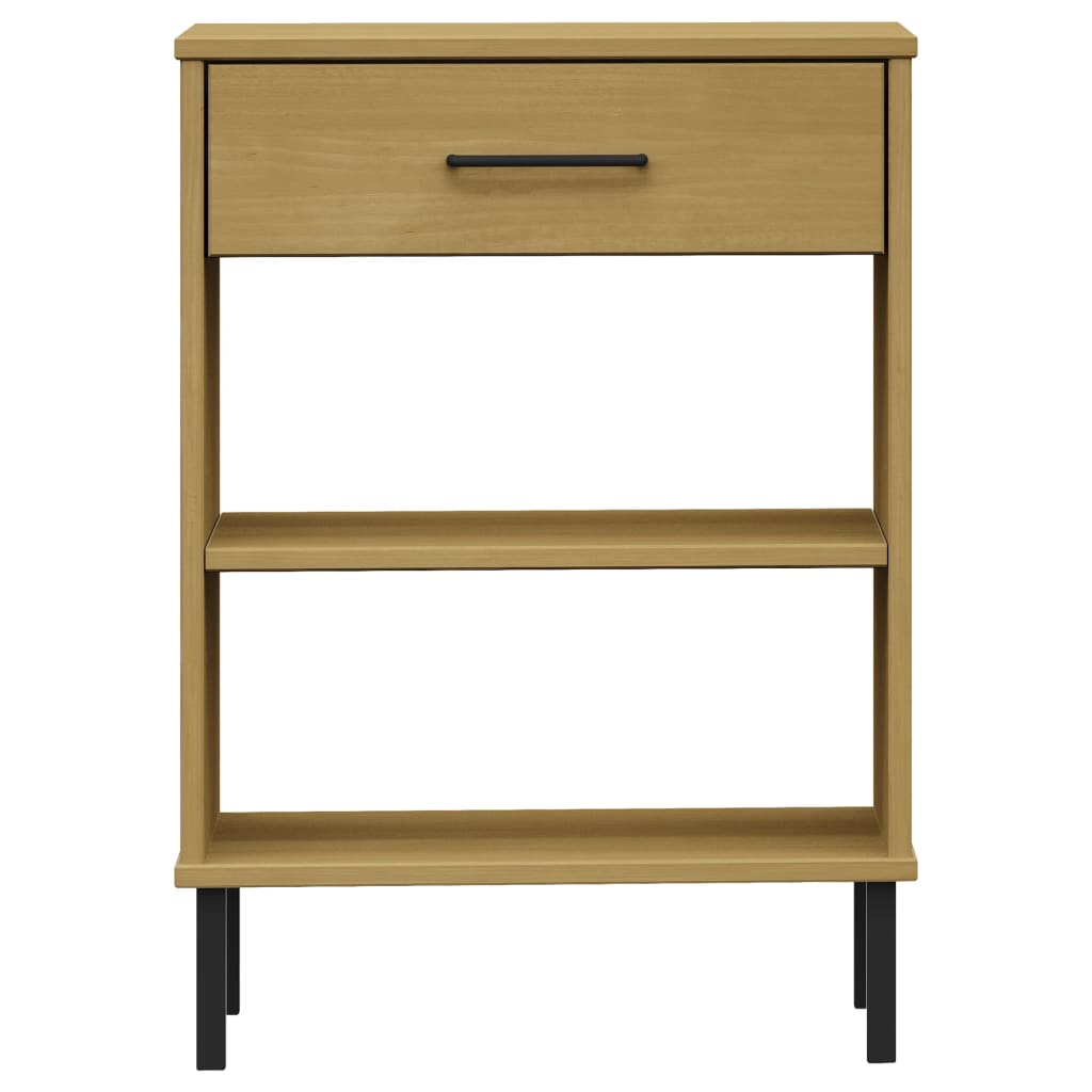 Armoire console avec pieds en métal Marron Bois pin massif OSLO - Tables d’appoint