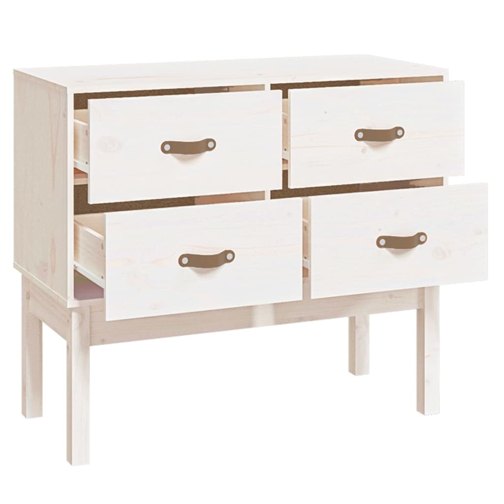 Armoire console Blanc 90x40x78 cm Bois de pin solide - Buffets & bahuts