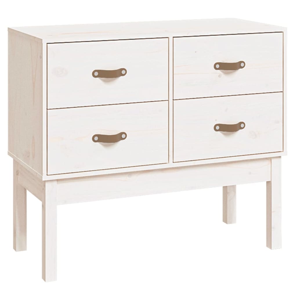 Armoire console Blanc 90x40x78 cm Bois de pin solide - Buffets & bahuts
