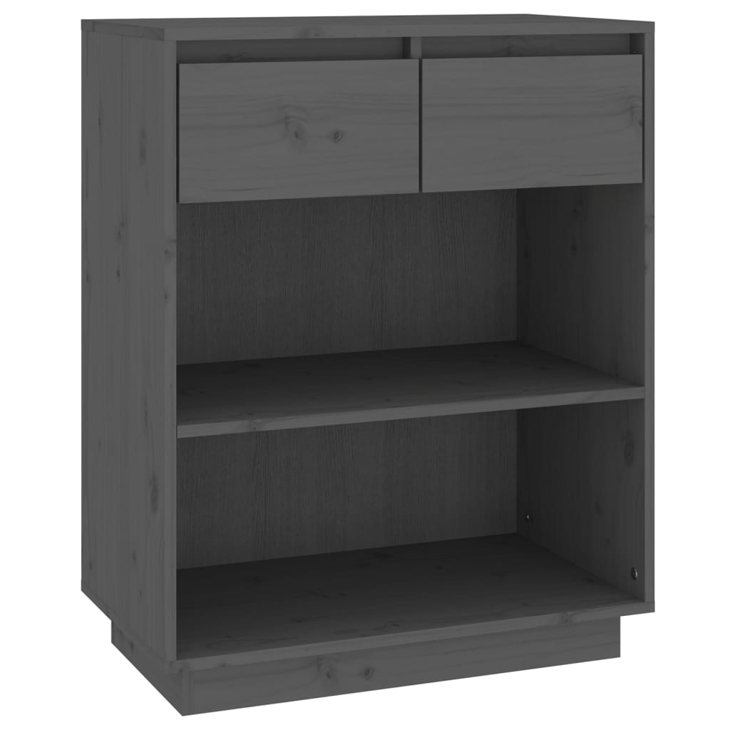 Armoire console Gris 60x34x75 cm Bois de pin solide - Buffets & bahuts