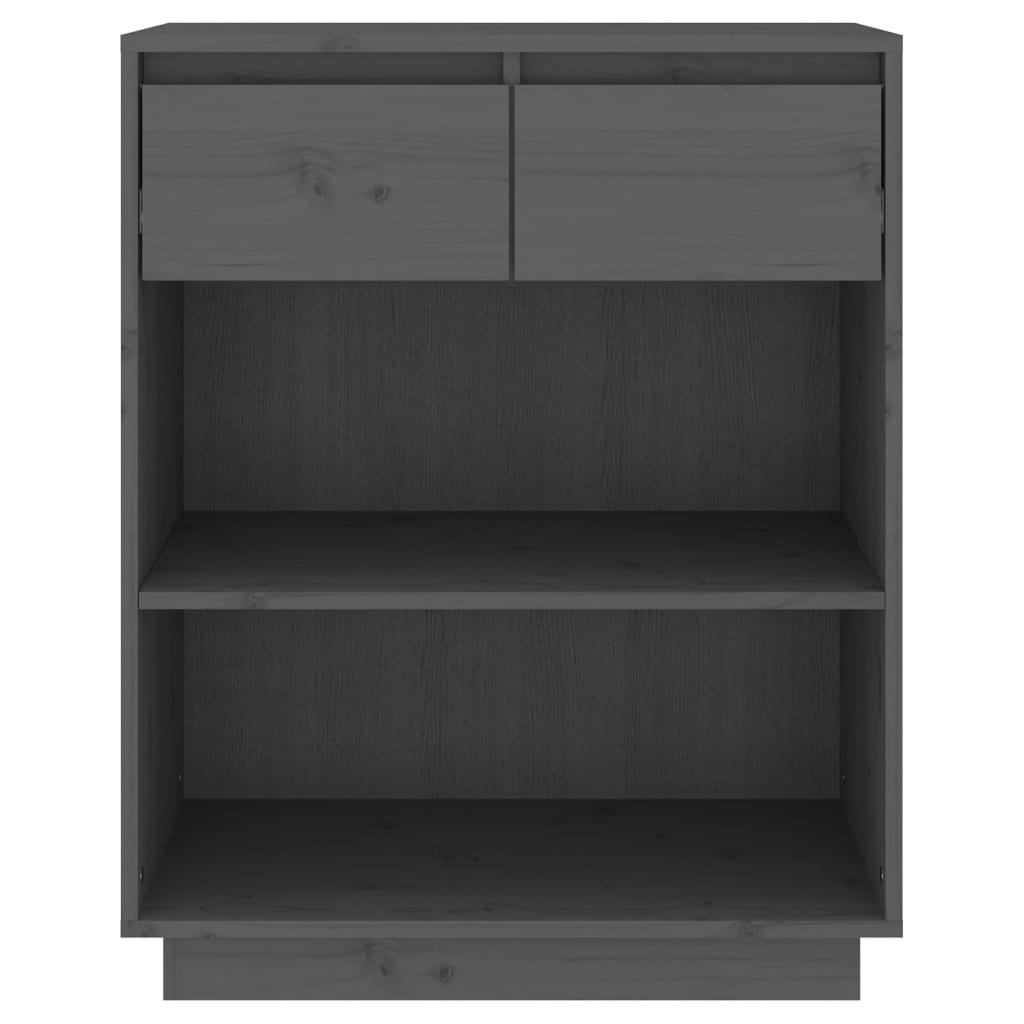 Armoire console Gris 60x34x75 cm Bois de pin solide - Buffets & bahuts