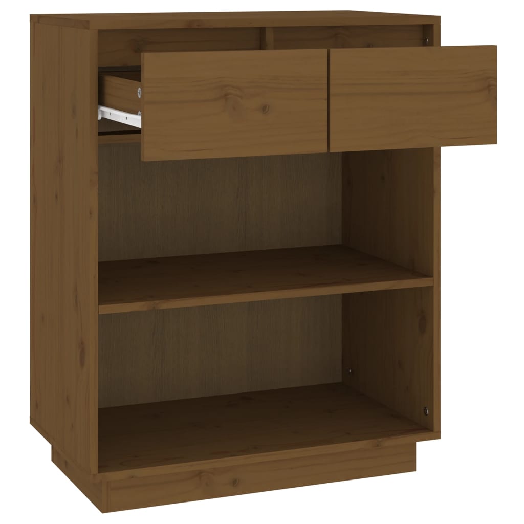 Armoire console Marron miel 60x34x75 cm Bois de pin solide - Buffets & bahuts