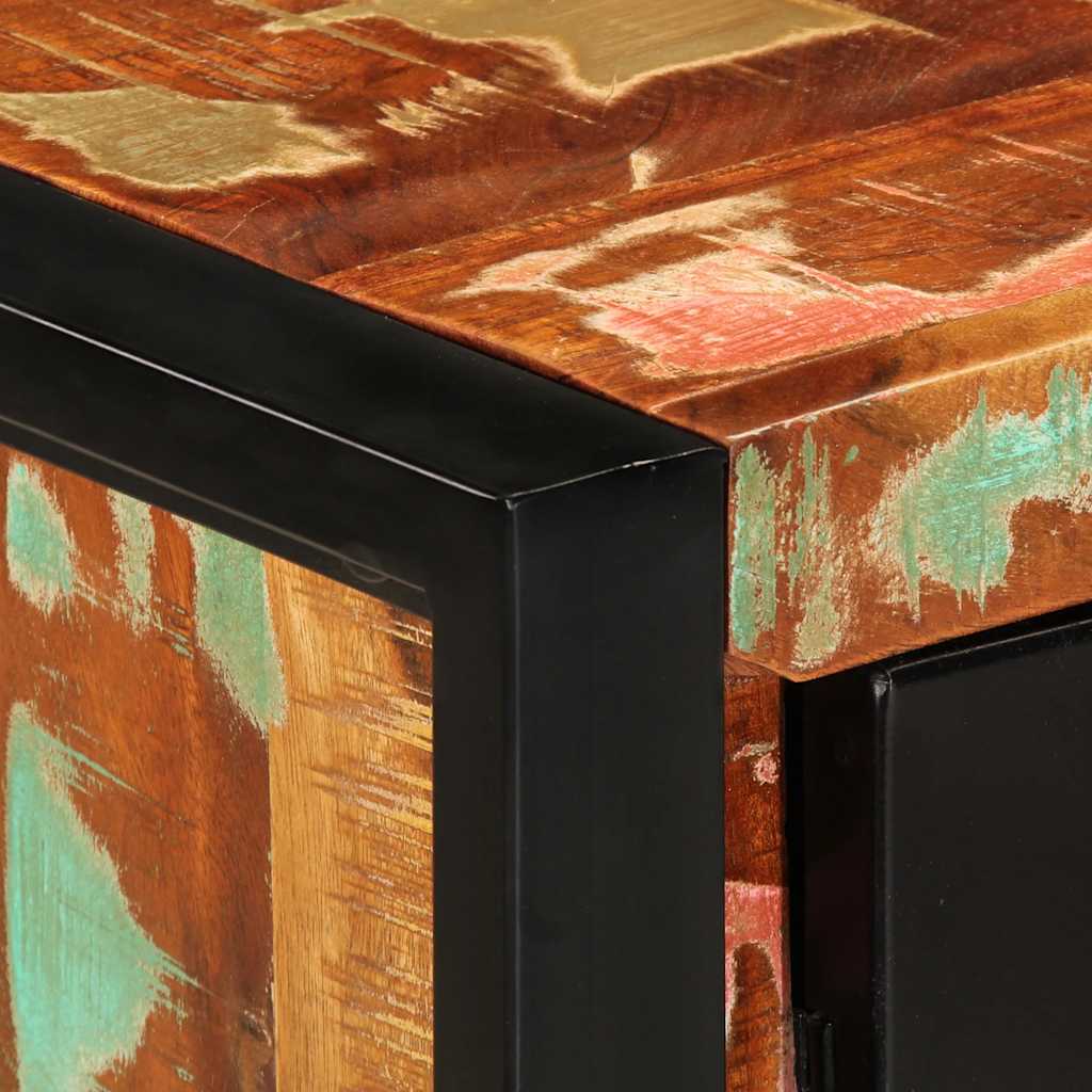 Armoire console multicolore 90x35x75cm bois massif récupération - Tables d’appoint